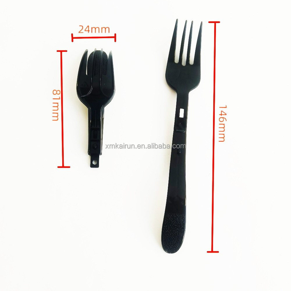 customized Disposable extended length 150mm plastic PP foldable folding plastic fork