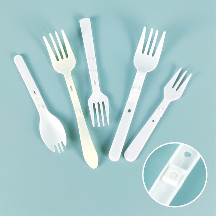 High Quality Disposable foldable Plastic Spork Fondue Spoon And Cake Dessert Plastic Fork