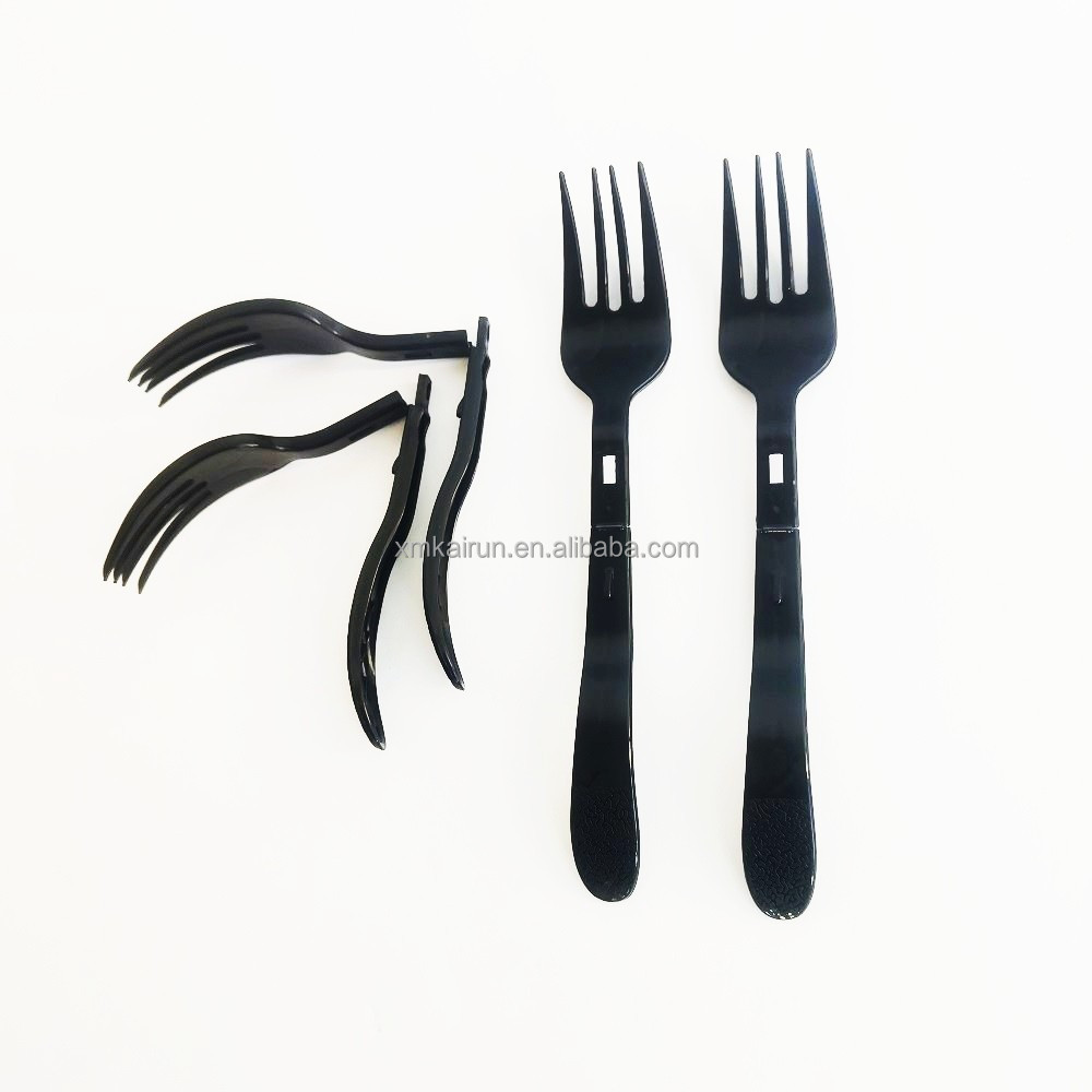 customized Disposable extended length 150mm plastic PP foldable folding plastic fork