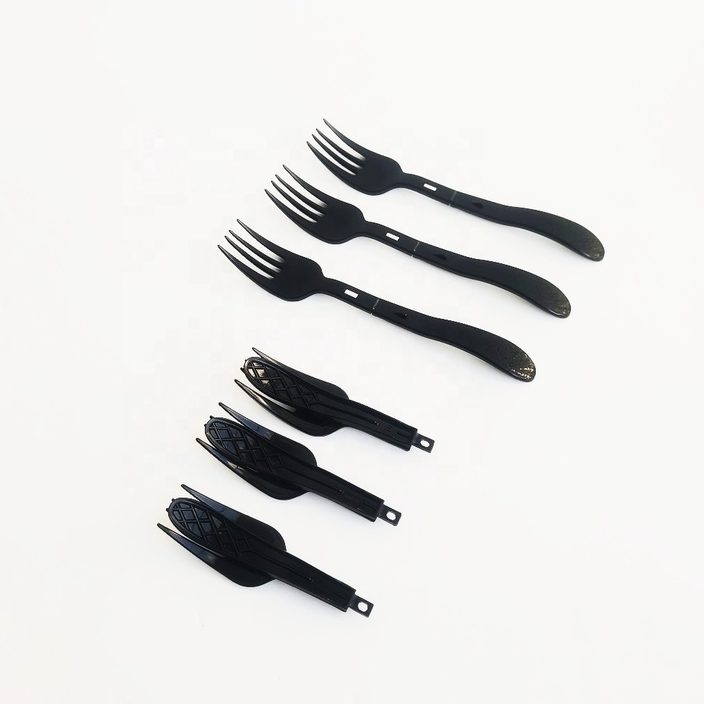 customized Disposable extended length 150mm plastic PP foldable folding plastic fork