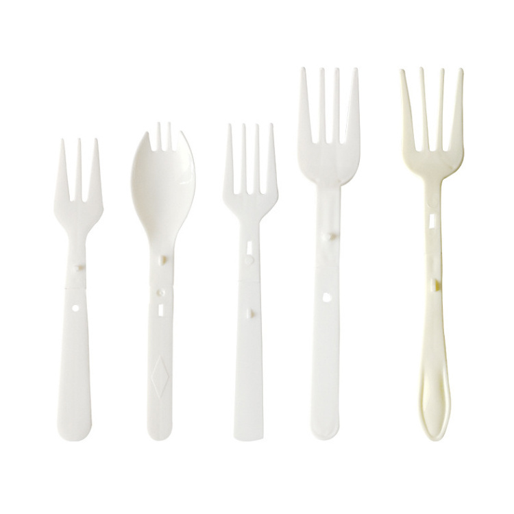 High Quality Disposable foldable Plastic Spork Fondue Spoon And Cake Dessert Plastic Fork