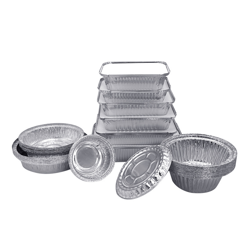 round  Barquettes Alu Jetables Traiteur 8389 R1L take away aluminium foil trays takeout container with lids