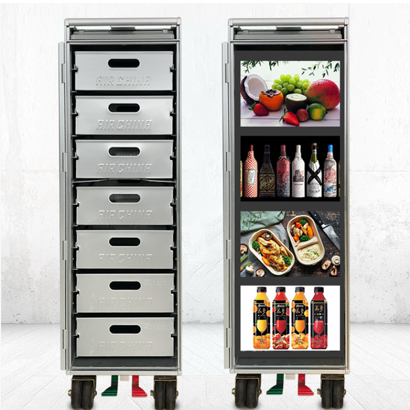 XIAMEN KAIRUN high quality airplane food Inflight Trolley Gabarge Trolley Cart Serving Trolley Cart carros alimentos para avion