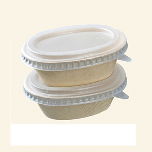 OEM biodegradable disposable paper take away salad bowl with paper lid Noodle Ramen Bowl With Lid