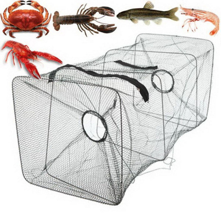 Folded Portable Fishing Net lobster Crayfish Catcher Shrimp Minnow Crab Baits Trap Cages Mesh