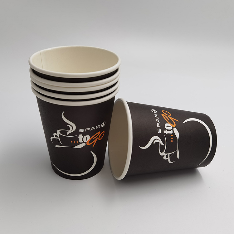 Custom printed logo 6oz 7oz 9oz 12oz 16oz 24oz 32oz black disposable paper hot coffee beverage cup