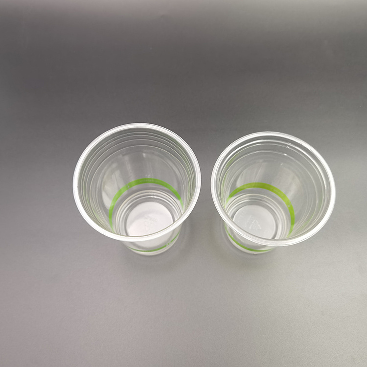 Customization 12 14 16 oz clear PLA printed logo biodegradable plastic cups