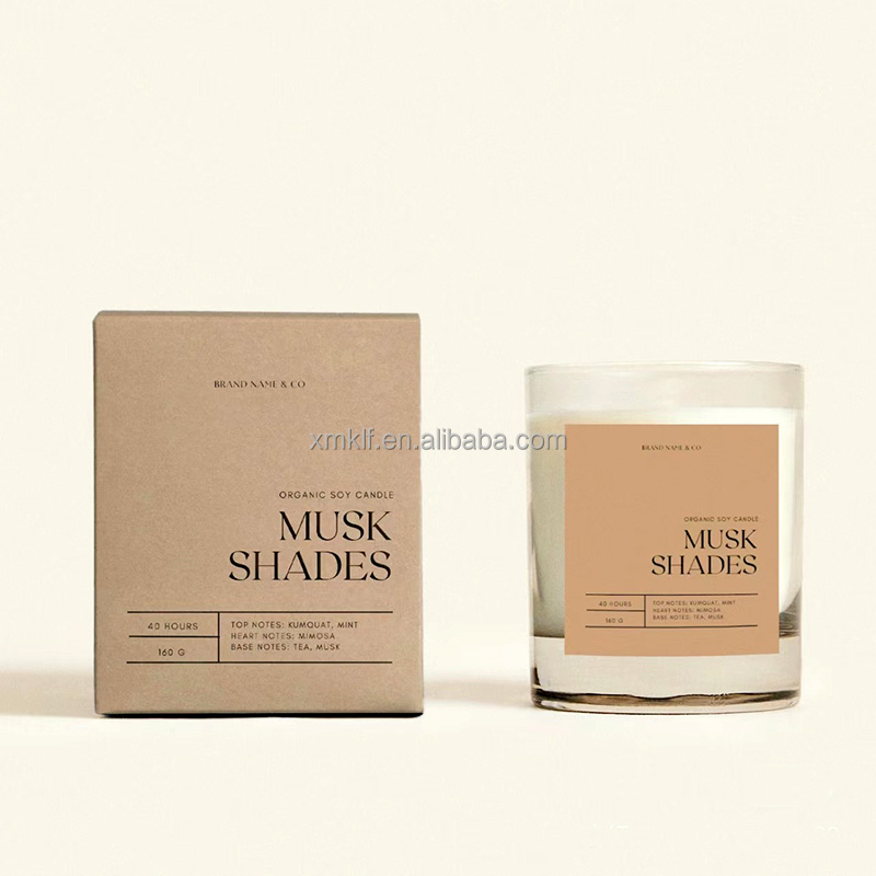 Customized Textured Matt Art Paper Packaging Logo Print Luxury Candle Box with Inserts