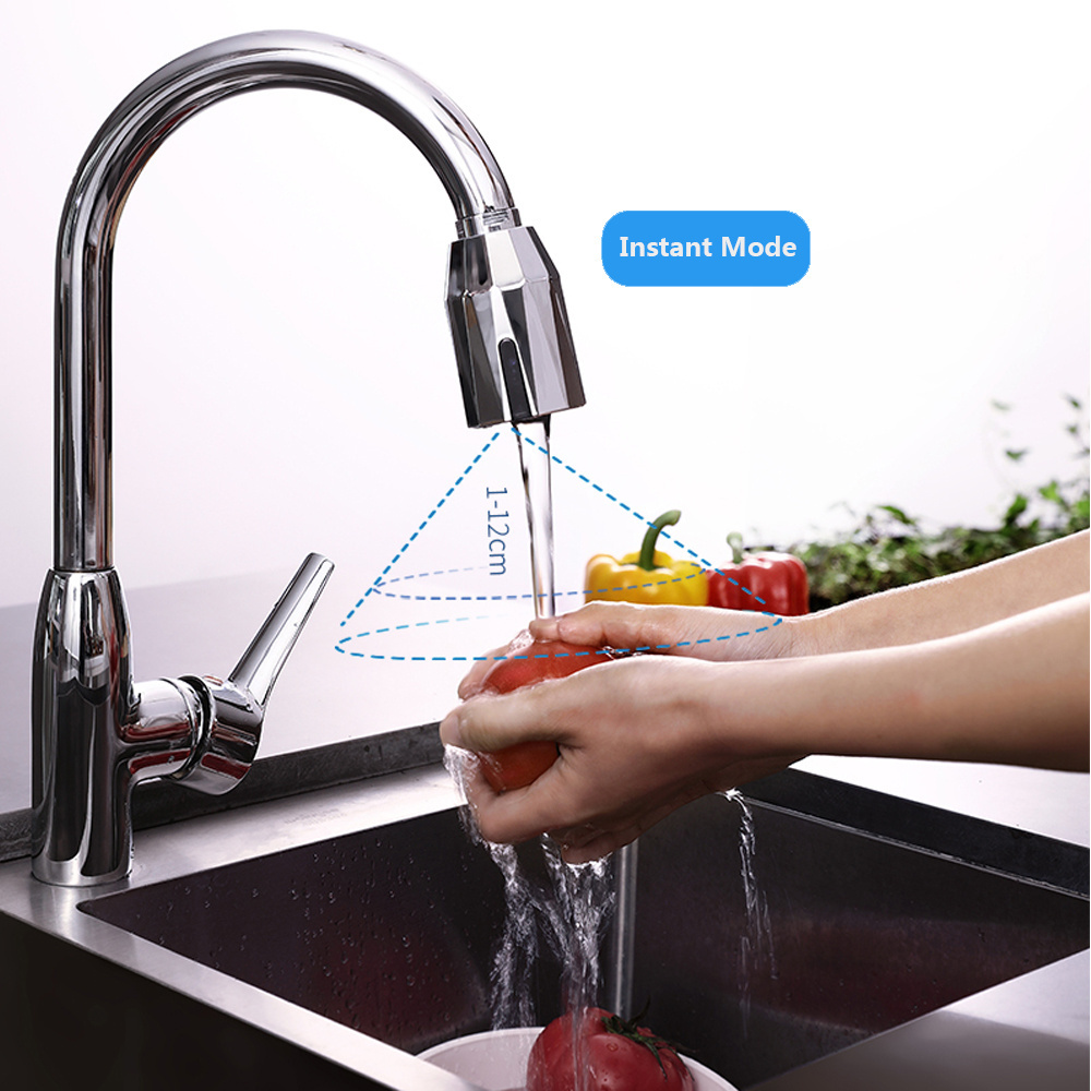 KMRY Single Handle Hole Smart Sensor Double Infrared Sensor Automatic Kitchen Touchless Water Saving Sensor Faucet Adapter