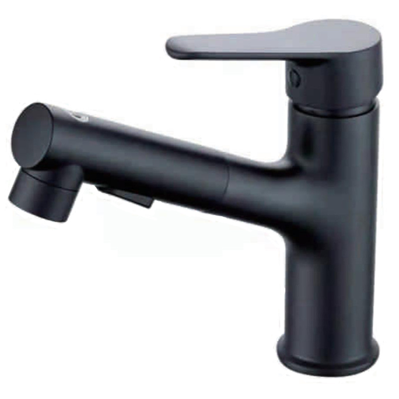 Factory Wholesale Low Price Brass Material Black Bathroom Faucet Hot And Cold Water Mixer