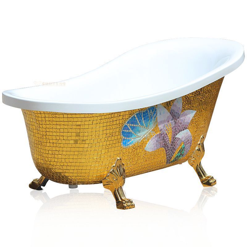 Kmry Custom 1500*800*780mm Royal Antique Free Stand Solid Acrylic Bathroom Bathtub With Four Legs