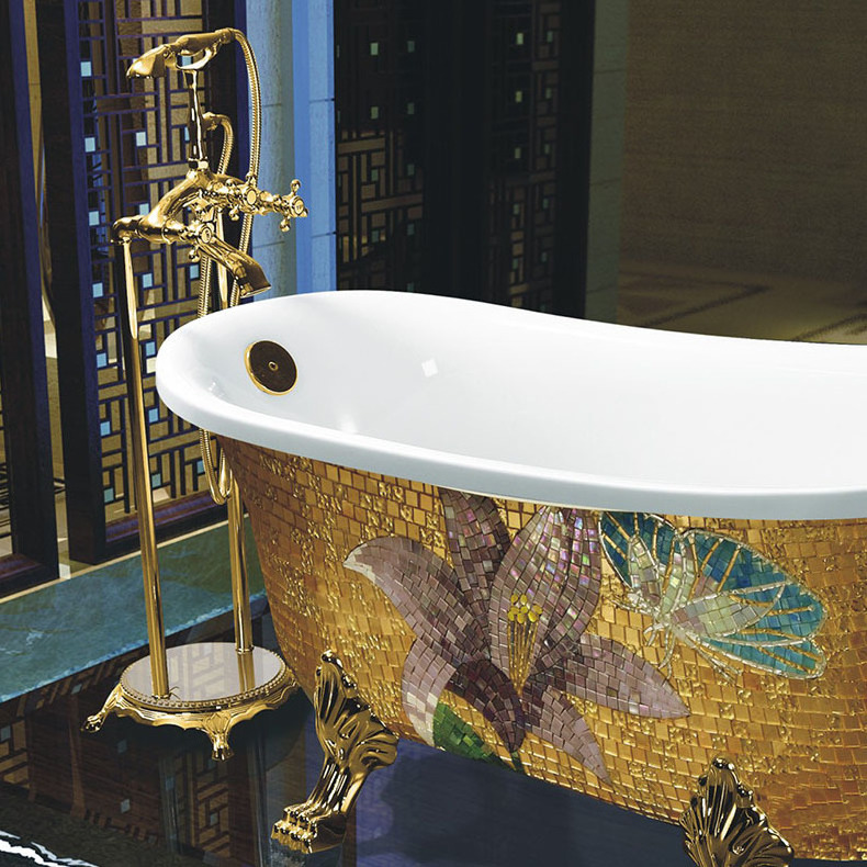 Kmry Custom 1500*800*780mm Royal Antique Free Stand Solid Acrylic Bathroom Bathtub With Four Legs