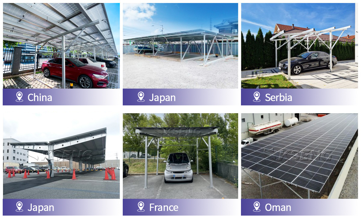 10KW Light weight waterproof solar carport structural aluminum pv solar carport systems solar carports for car parking