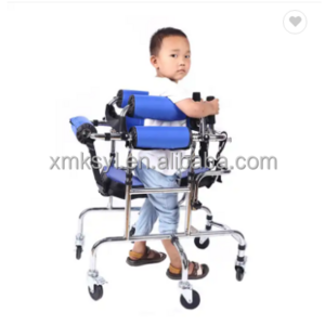 Height and width adjustable Robust stainless steel junior walker  4-leg walker Cerebral Palsy Standing For Children