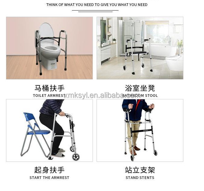 Two wheels adjustable light weight aluminum folding walker with armrest for adults