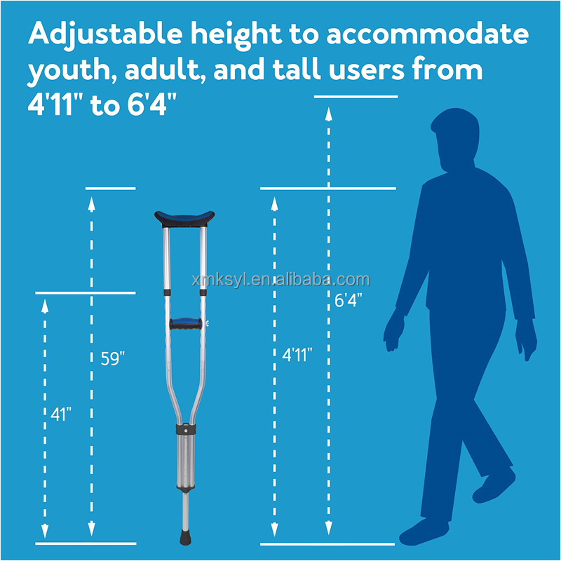 Medical Aluminum Retractable Elderly underarm crutches adjustable crutches ,folding cane  foldable cane ,folding crutches