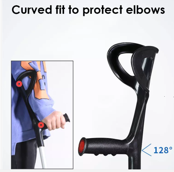 Foldable height adjustable medical aluminum crutch elbow joint crutch