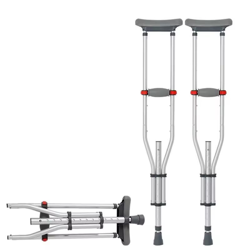 Adjustable Aluminum Foldable Underarm Crutches for Adults Medical Comfortable Pads with Handles cane type