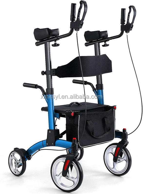 Foldable Rollator Portable LightWeight  walker with seat wheel chair for elderly