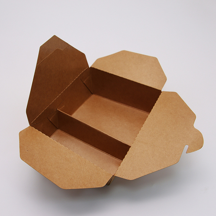 Kingwin Disposable Custom Printed Kraft Paper Packaging Container Lunch Food Paper Box For Food