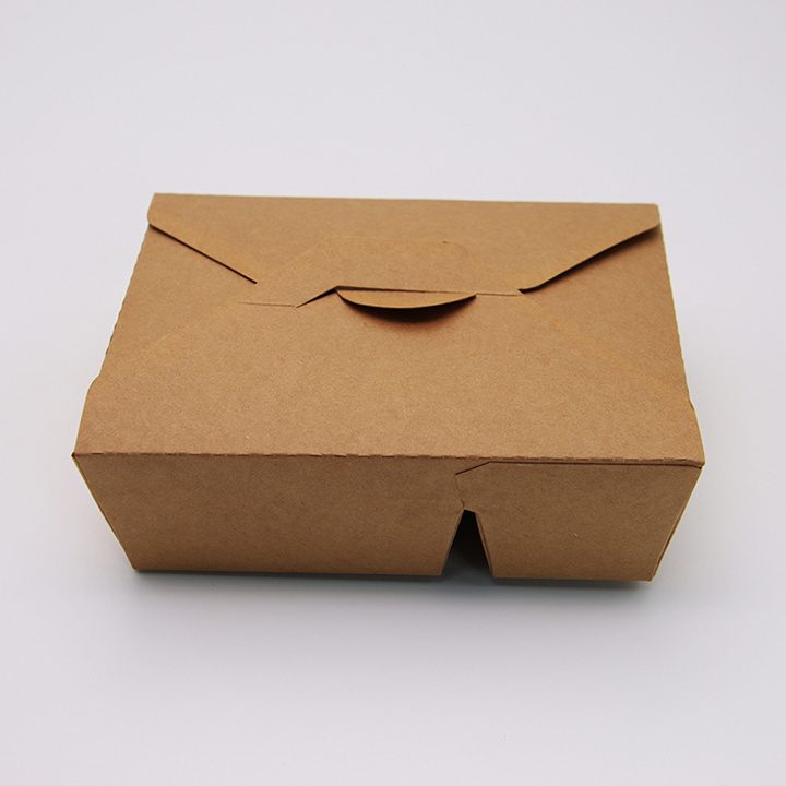 Kingwin Disposable Custom Printed Kraft Paper Packaging Container Lunch Food Paper Box For Food