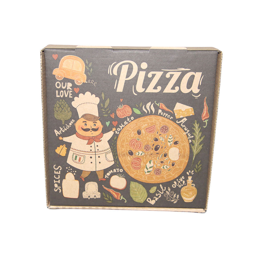 Kingwin Custom printed 8 10 12 inch eco friendly food corrugated cardboard paper packaging carton box for pizza