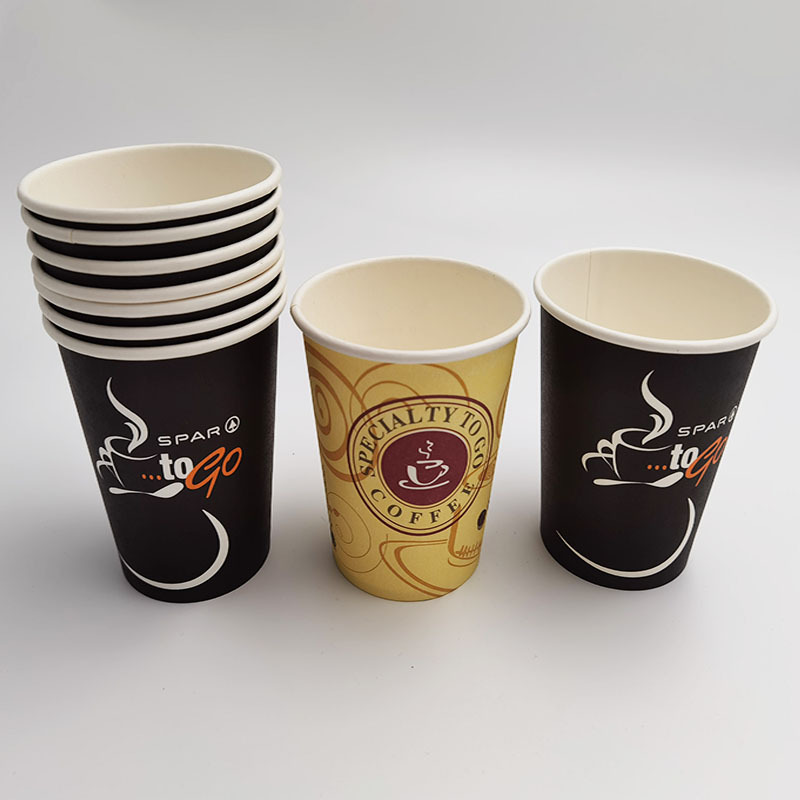 Kingwin custom logo printed 8oz 4oz black cups single wall takeaway disposable coffe paper coffee cup