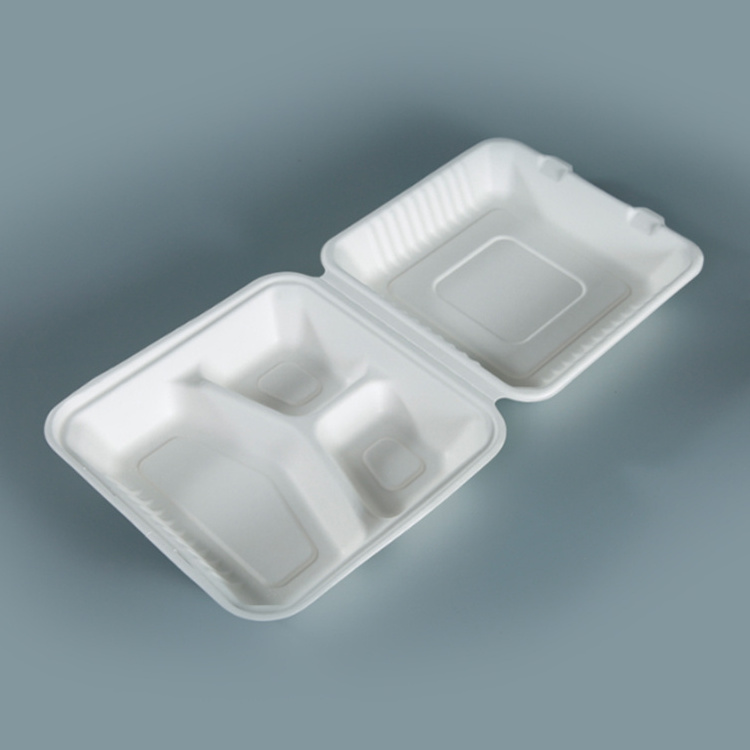 Kingwin Biodegradable Take Out Boxes Disposable Clamshell Box Sugarcane Bagasse Food Container