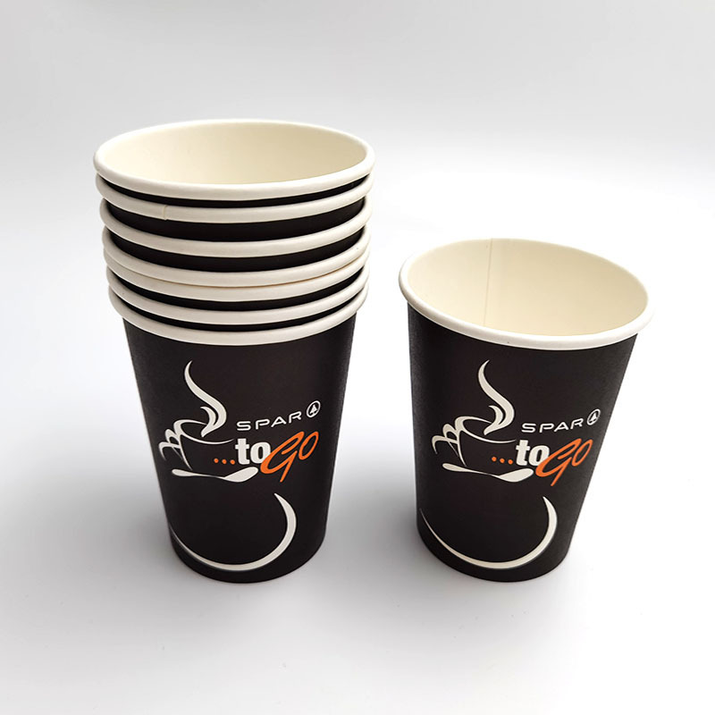 Kingwin custom logo printed 8oz 4oz black cups single wall takeaway disposable coffe paper coffee cup