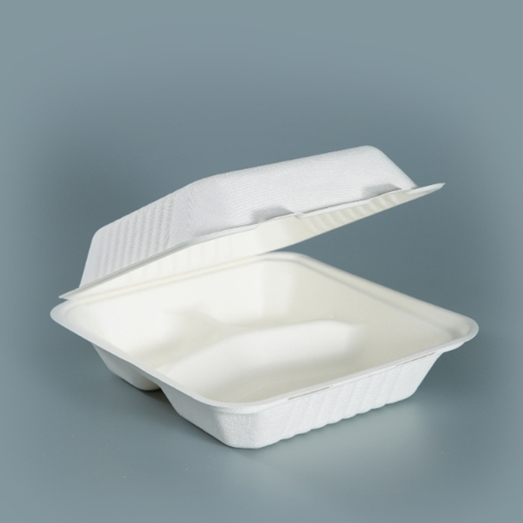 Kingwin Biodegradable Take Out Boxes Disposable Clamshell Box Sugarcane Bagasse Food Container