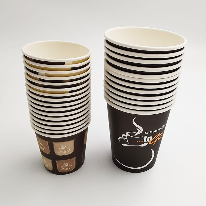 Kingwin custom logo printed 8oz 4oz black cups single wall takeaway disposable coffe paper coffee cup