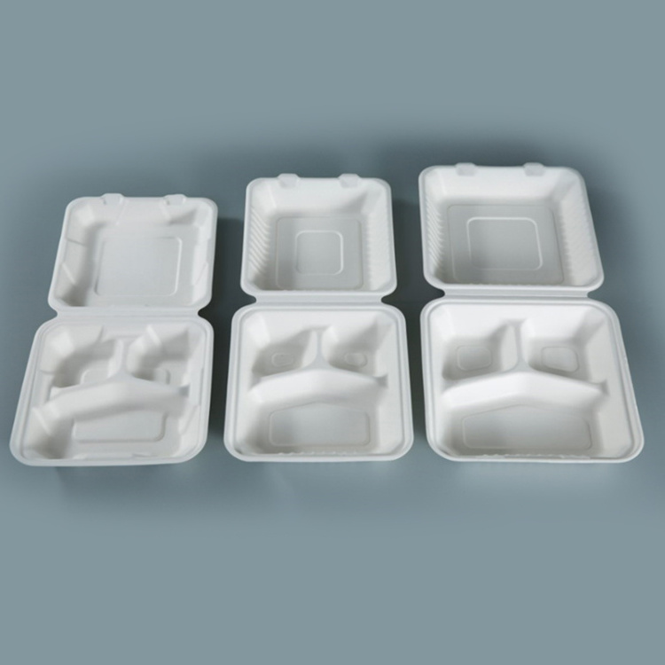 Kingwin Biodegradable Take Out Boxes Disposable Clamshell Box Sugarcane Bagasse Food Container