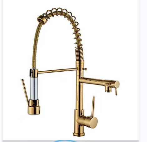 Copper body spring water rotary hot and cold double control kitchen dish multi-function faucet sink wash dish sink sink