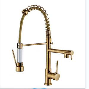 Copper body spring water rotary hot and cold double control kitchen dish multi-function faucet sink wash dish sink sink