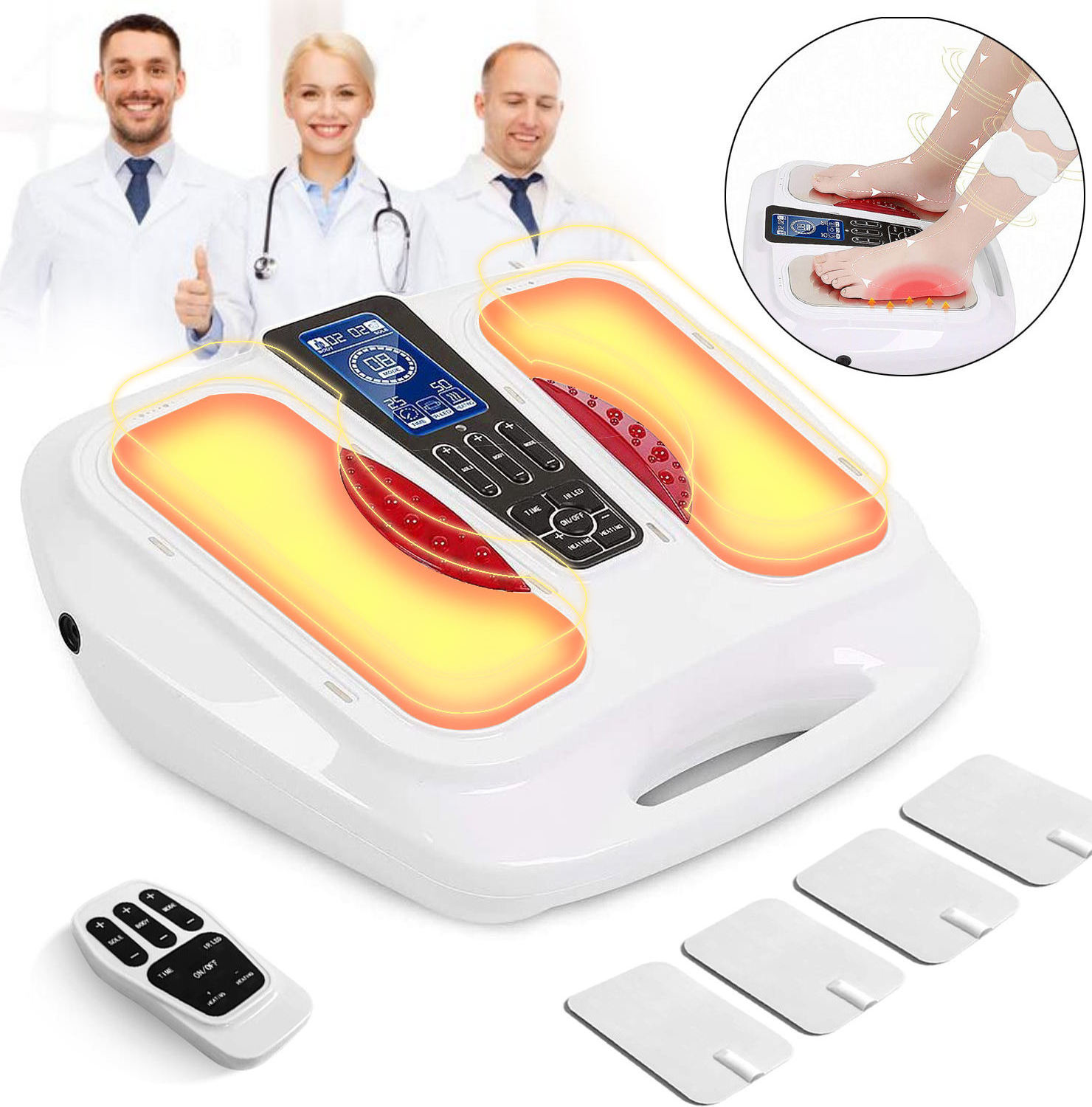 Foot massager Calf Leg Care Heated Shiatsu Knead Roll Vibrate Leg Beautician ems tens Foot Massager