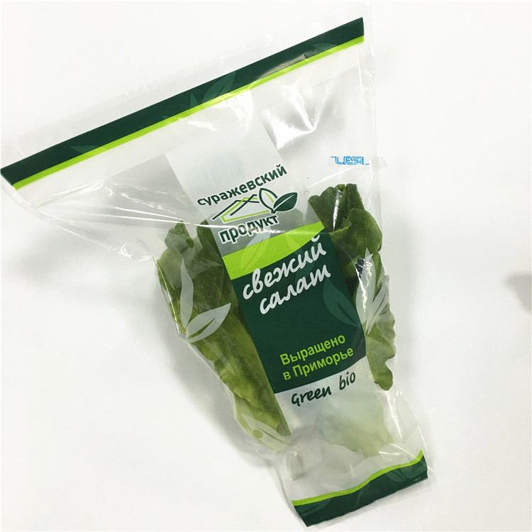 Recycle CPP material lettuce packaging bag with customized design flower sleeve vegetable bag plastic packing