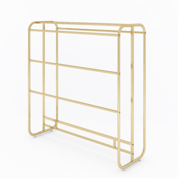 Boutique Retail Garment Cloth Display Stands Display clothes Shops Chrome Stainless Steel Gold Metal Clothing Rack for Store