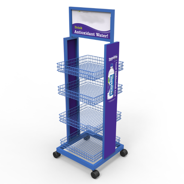 Roller Beverage Display Stand for Supermarket Snack Food Billboard Design for Beer and Other Beverages