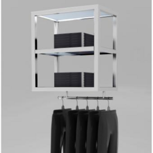 Custom Modern Metal Hanging Wall Mounted Clothing Display Rack Clothes Shop Display Rack