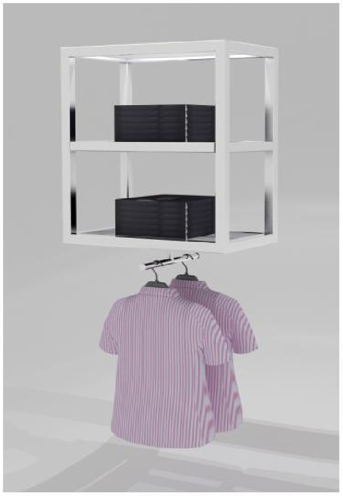 Custom Modern Metal Hanging Wall Mounted Clothing Display Rack Clothes Shop Display Rack