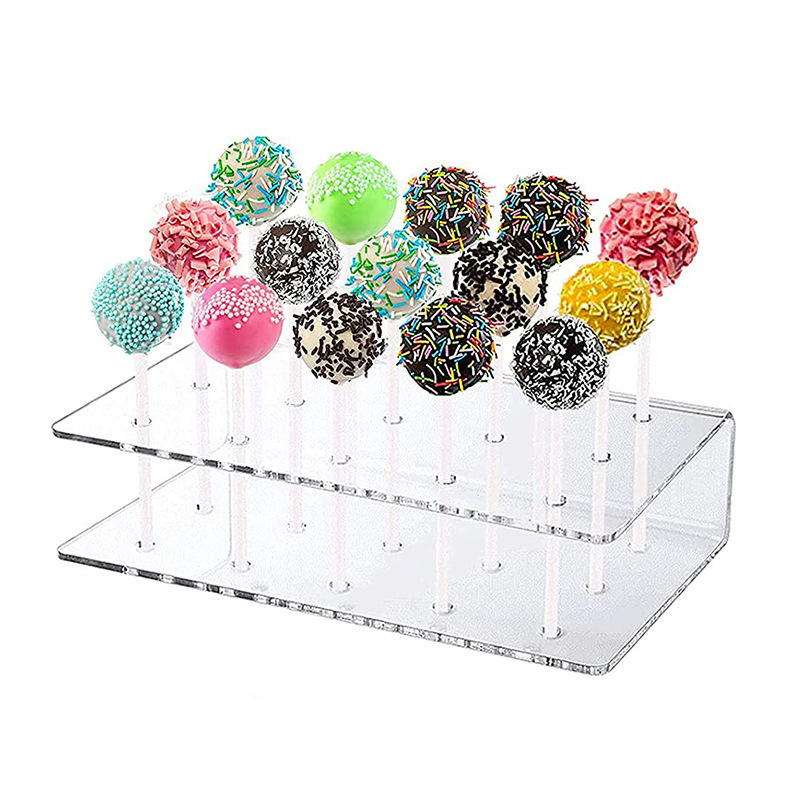 Transparent 15-Hole 20-Hole 12-Hole Acrylic Display Rack Lollipop and Candy Holder Stand