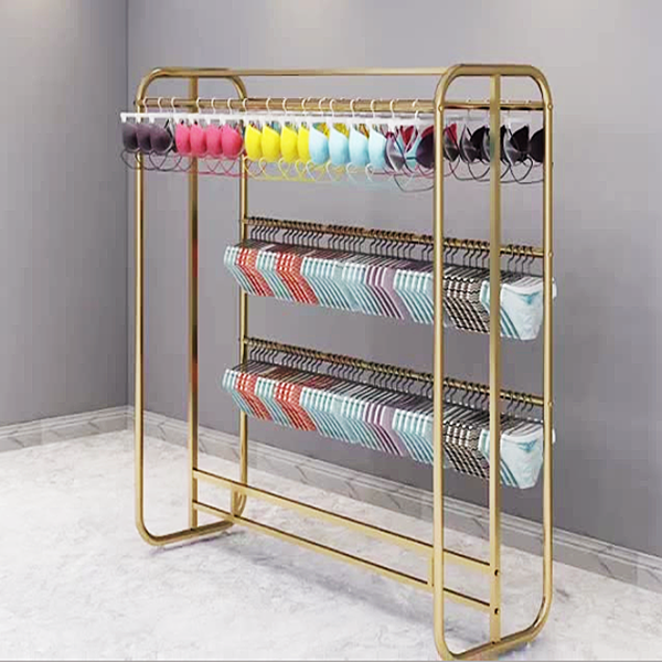 Boutique Retail Garment Cloth Display Stands Display clothes Shops Chrome Stainless Steel Gold Metal Clothing Rack for Store