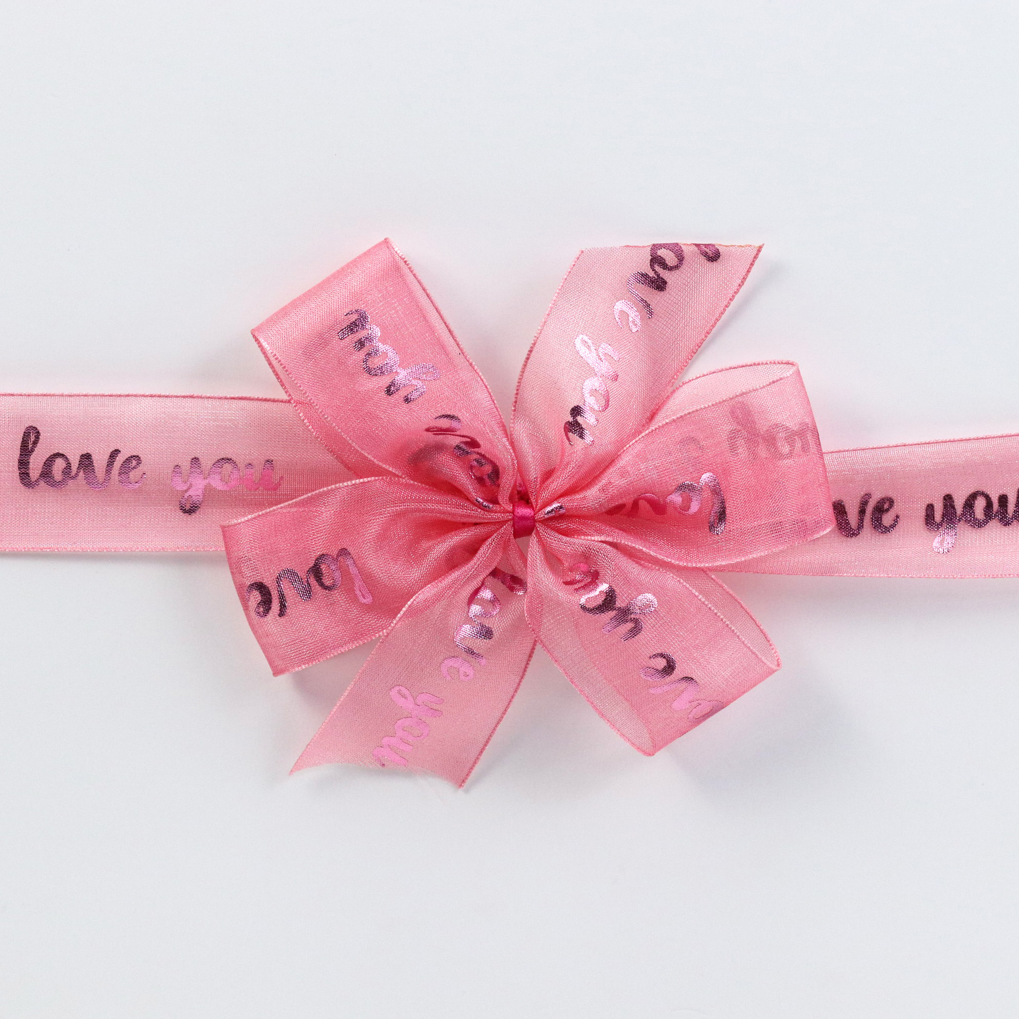 Custom brand name organza ribbon bow with printing logo