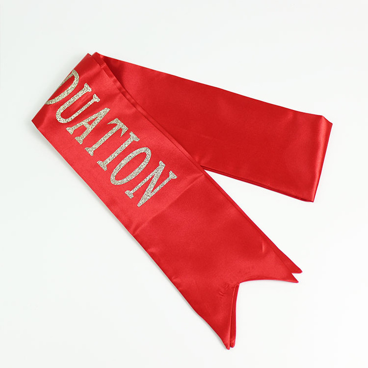 Linji wholesale custom printed logo graduation sash