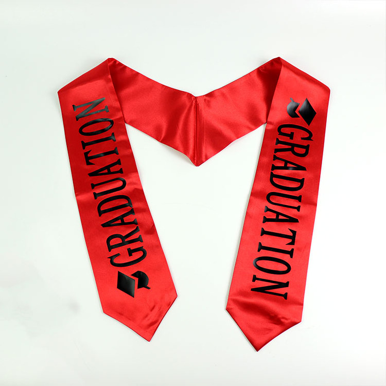 Linji wholesale custom printed logo graduation sash