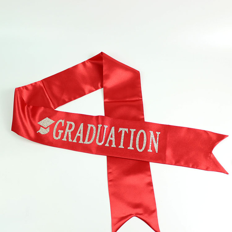 Linji wholesale custom printed logo graduation sash