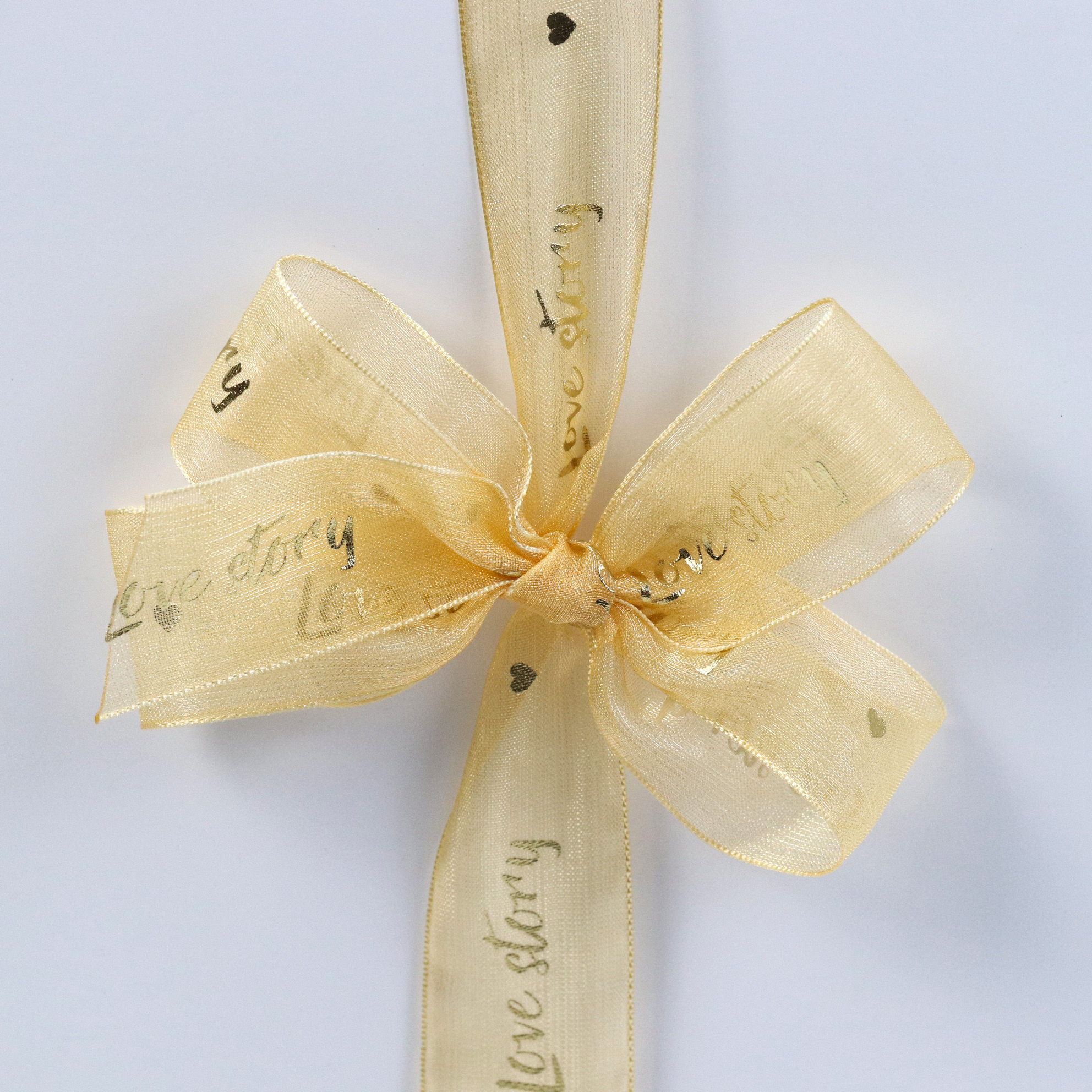 Custom brand name organza ribbon bow with printing logo