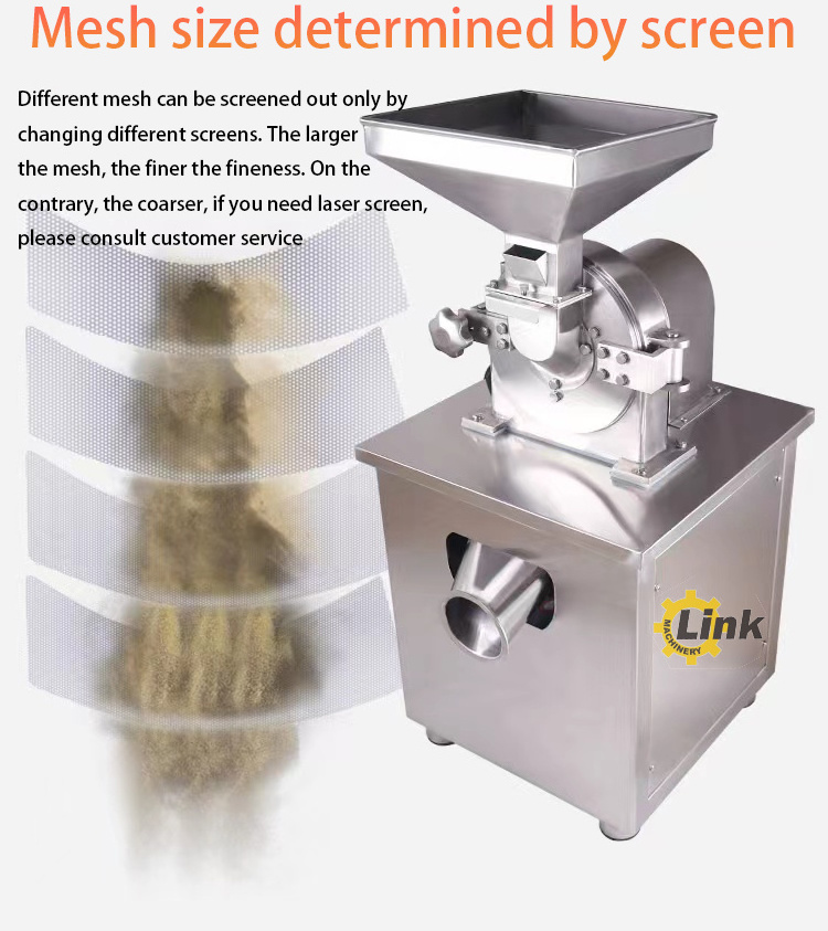 LINK brand Direct Selling Stainless Steel Dried Flowers Himalayan Salt Tea Powder Cassava Leaves Grinding Machine