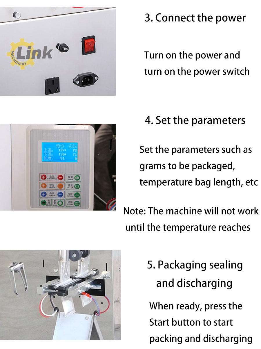 Fully Automatic Vertical Powder Packing Machine 500g 1kg 2kg Bagging Cassava Wheat Flour Salt Nut Package Machine