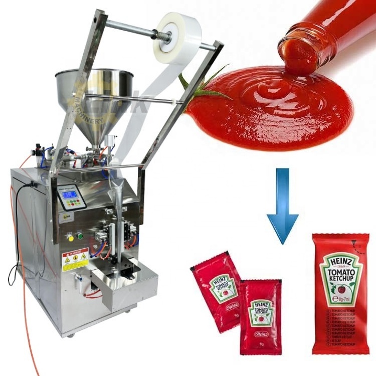 Automatic curd jam ginger garlic paste shea butter chutney sauce pouch yogurt peanut butter packing machine